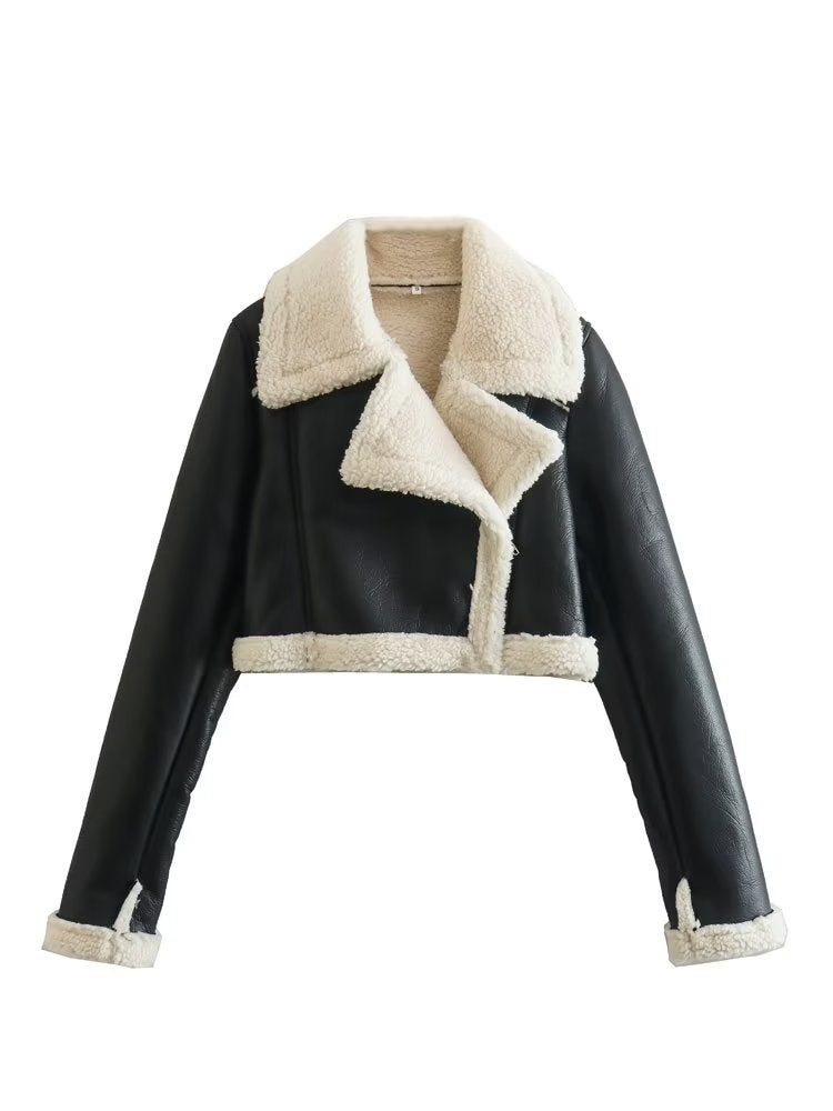 European And American Style Double-sided Loose Short Zipper Fur Integrated Jacket - Premium Dames Jassen from My Store - Just €71.16! Shop now at KIYOO Royal Brand