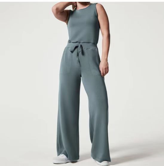 Jumpsuit Sleeveless Tops Tie Elastic Pants Romper