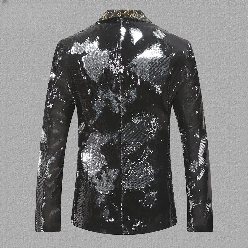 Sequined Turning Piece Performance Dress Male Singer Host Stage Performance Suit