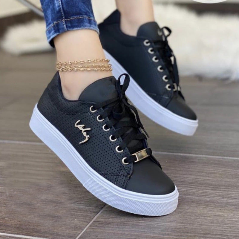 Lace Up Round Toe Sneakers Breathable Sports Low Top - Premium Dames sportschoenen from My Store - Just €42.61! Shop now at KIYOO Royal Brand