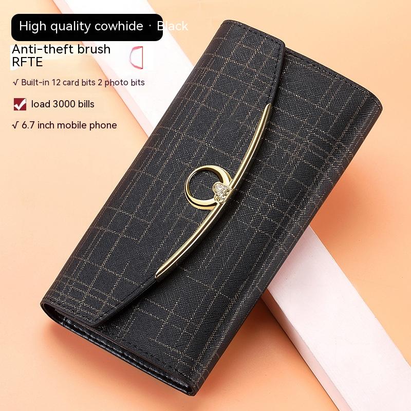 Women's Real Leather Long Large Capacity Wallet Clutch Bag - Premium Portemennees from My Store - Just €44.96! Shop now at KIYOO Royal Brand