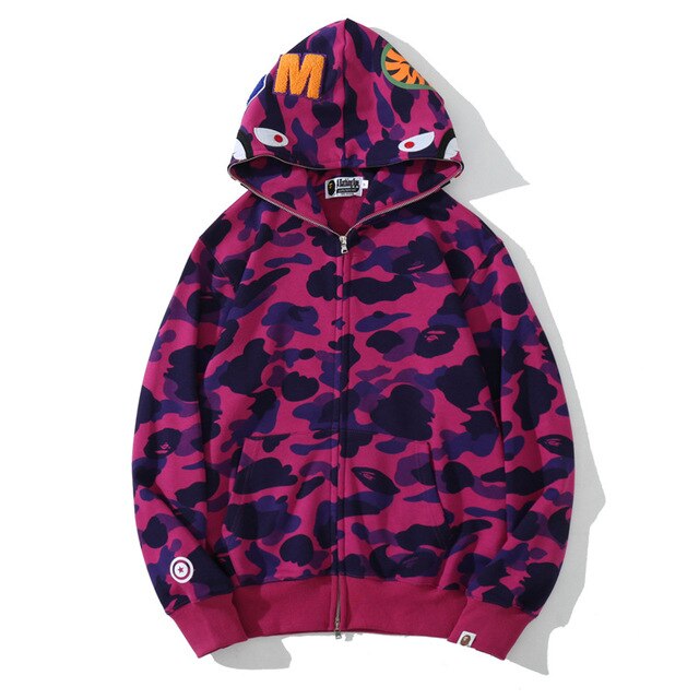 Anime Hoodie Shark Camo met volledige ritssluiting - Premium  from KIYOO Royal Brand - Just €34.99! Shop now at KIYOO Royal Brand