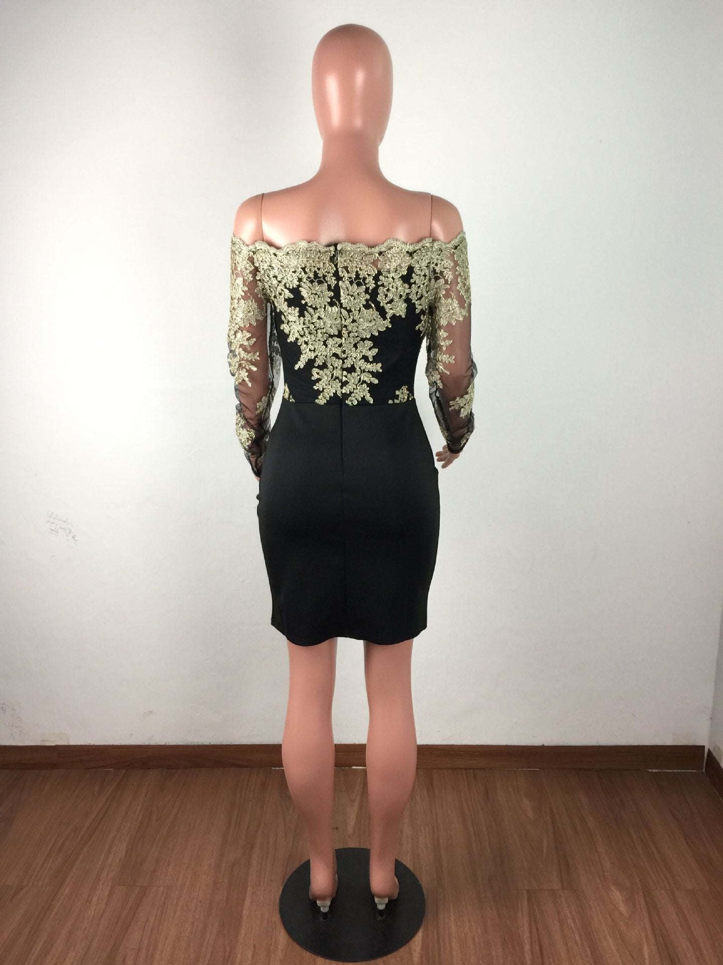 Water-soluble Lace Tube Top Long Sleeve Dress - Premium Rokken from My Store - Just €45.04! Shop now at KIYOO Royal Brand