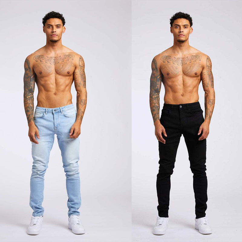 Men's Fashion Casual Slim Fit High Waist Jeans - Premium Jeans from My Store - Just €40.36! Shop now at KIYOO Royal Brand