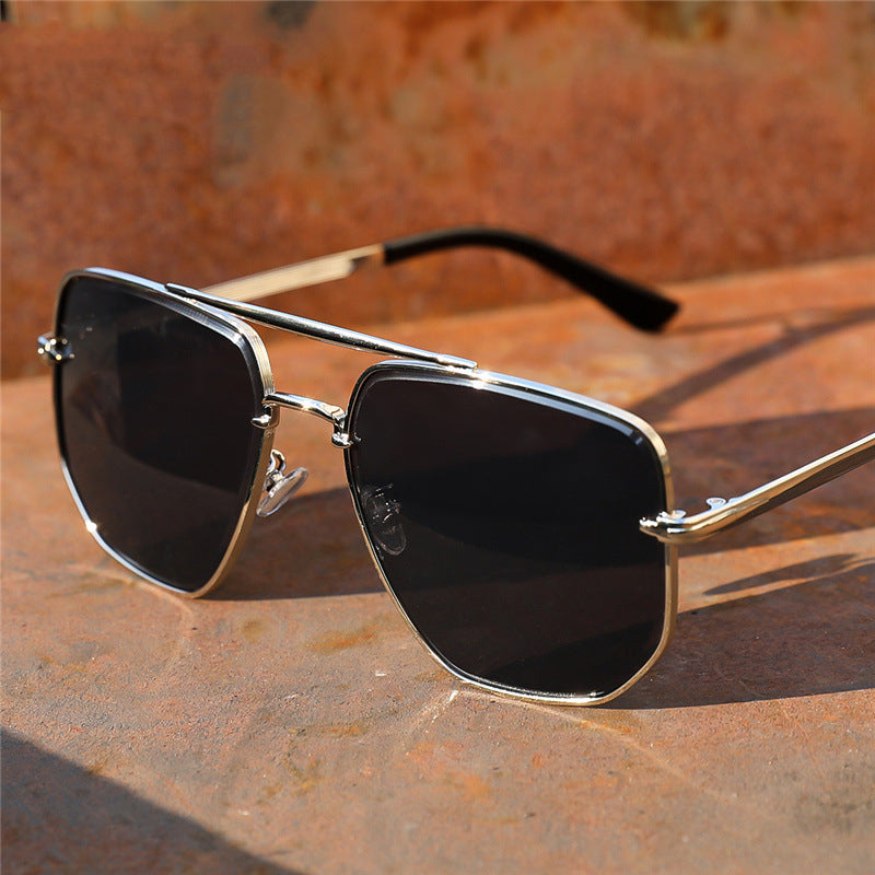 Men's Double Bridge Gradient Cut Sunglasses - Premium Zonnebrillen from My Store - Just €23.01! Shop now at KIYOO Royal Brand