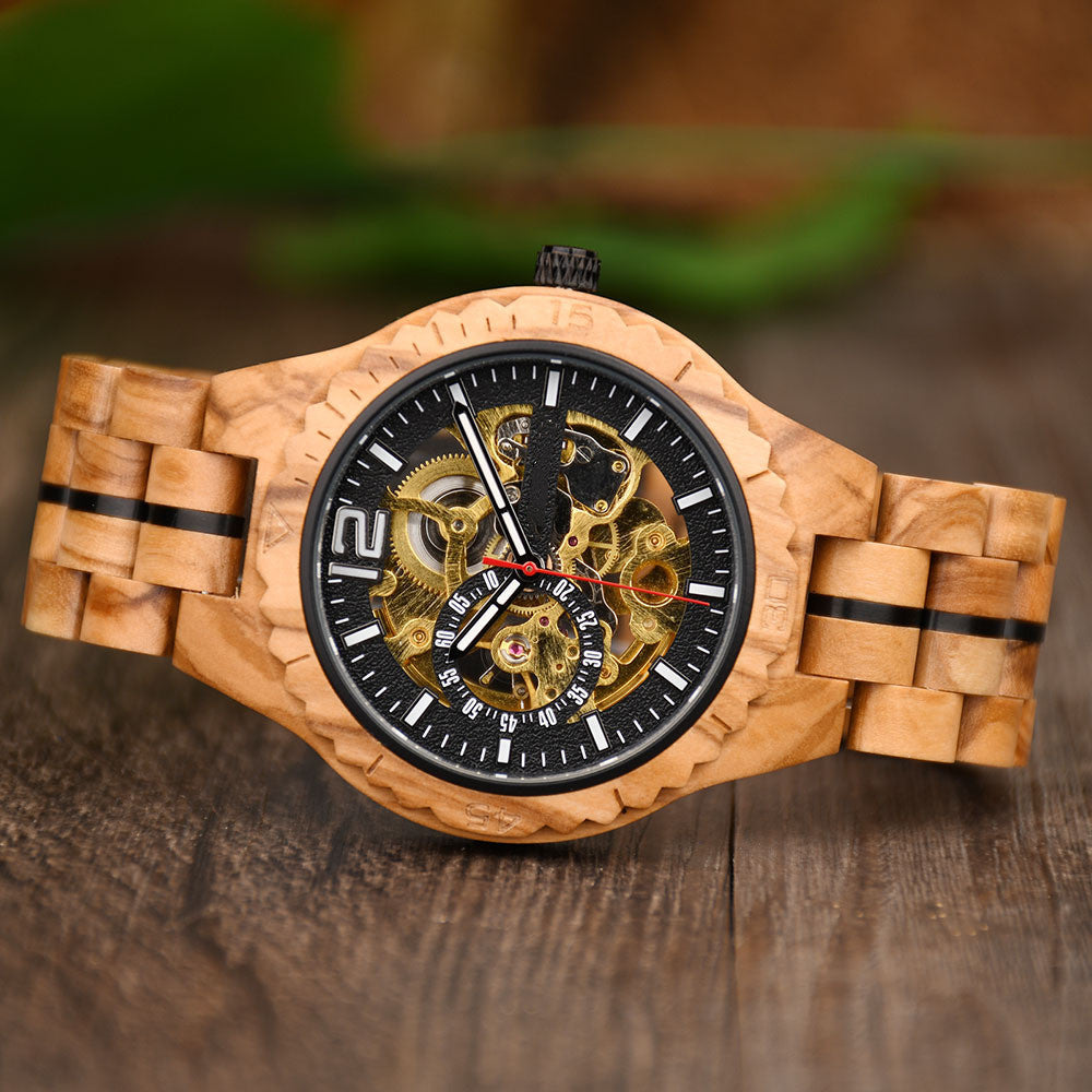 Fully Automatic Wooden Mechanical Watch - Premium Watches from My Store - Just €77.08! Shop now at KIYOO Royal Brand