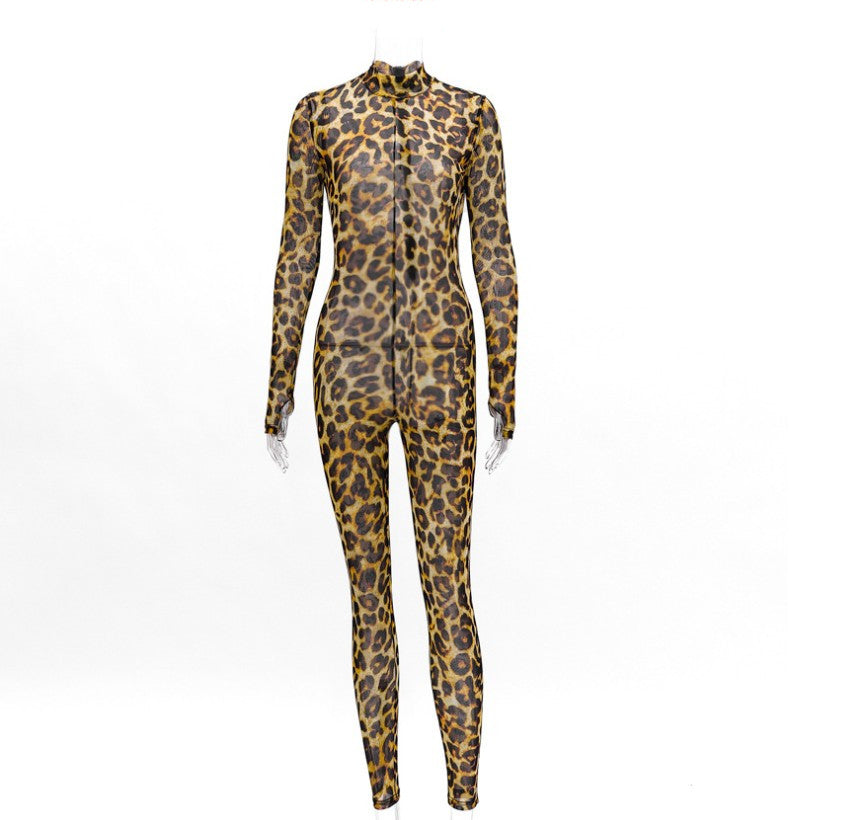 Leopard Print Jumpsuit Slim Fit Sexy Leggings Ladies Jumpsuit Women - Premium jumpsuit from My Store - Just €39.22! Shop now at KIYOO Royal Brand