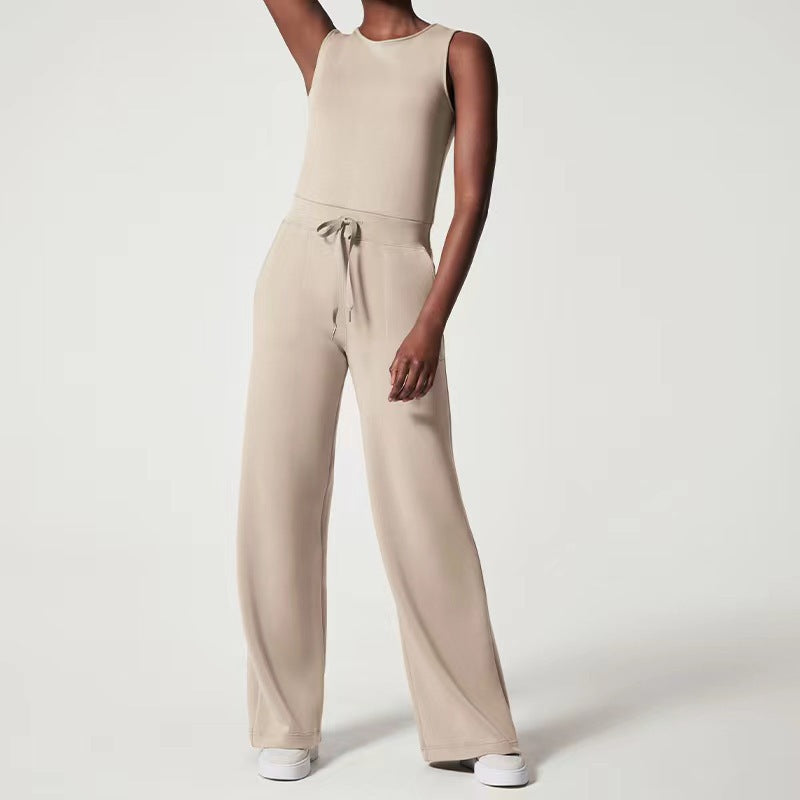 Jumpsuit Sleeveless Tops Tie Elastic Pants Romper