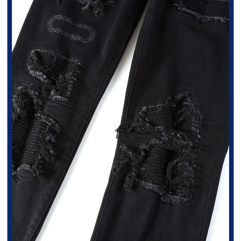 geplooide jeans met patch - Premium Jeans from My Store - Just €67.93! Shop now at KIYOO Royal Brand