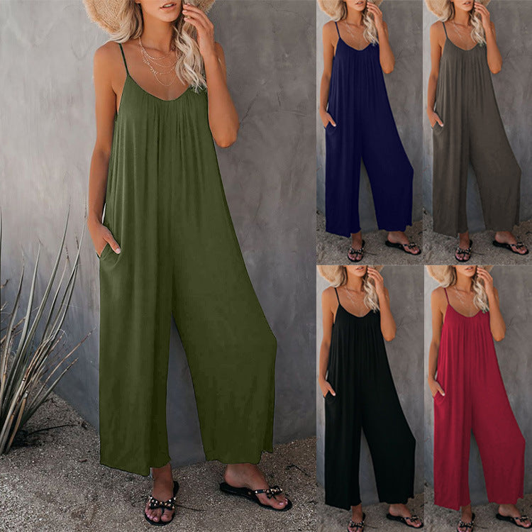 Romper Jumpsuit With Pockets Long Pant - Premium jumpsuit from My Store - Just €33.86! Shop now at KIYOO Royal Brand