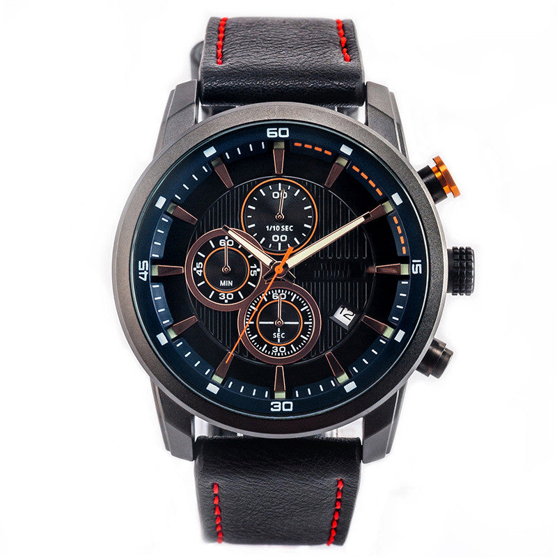 Multifunctional Leather Sports Quartz Watch - Premium Watches from My Store - Just €45.22! Shop now at KIYOO Royal Brand