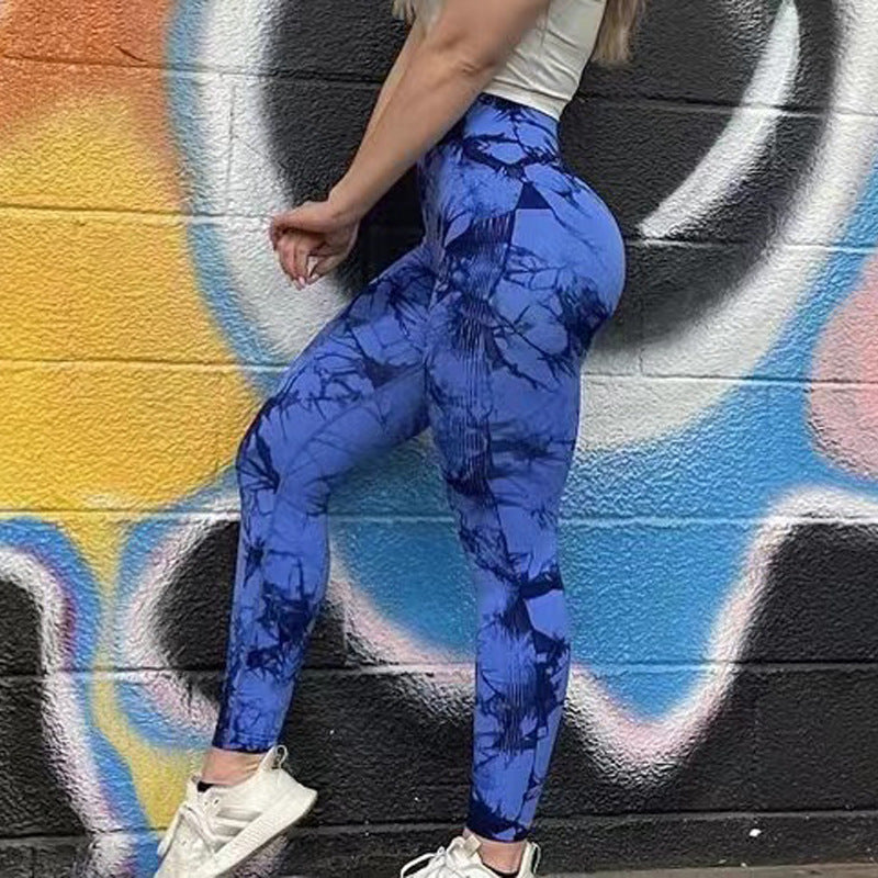 Tie Dye Leggings Women Fitness Yoga Pants Seamless Push Up Workout Tights Gym Sports Legging - Premium dames broeken from My Store - Just €30.18! Shop now at KIYOO Royal Brand