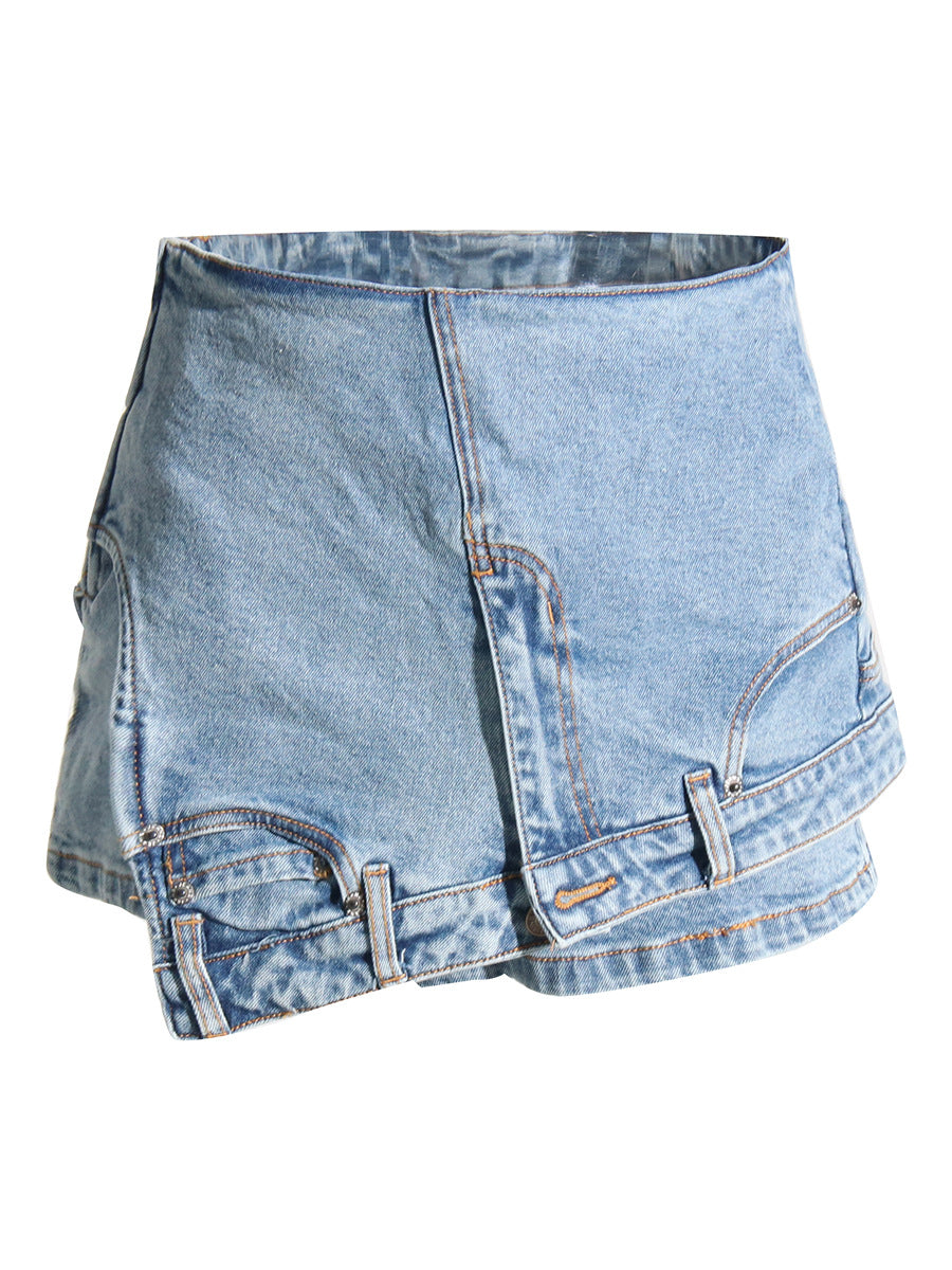 Personalized Women's Denim Stitching Shorts - Premium Dames Jeans from My Store - Just €68.05! Shop now at KIYOO Royal Brand