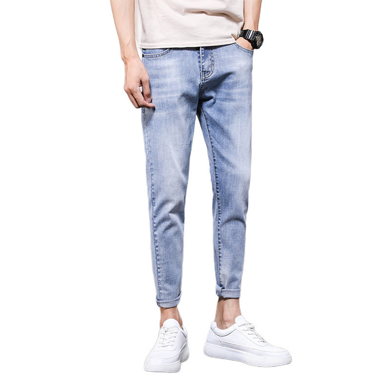 Fashion Men's Jeans Nine Part Simple Casual Men's Trousers - Premium Jeans from My Store - Just €48.22! Shop now at KIYOO Royal Brand