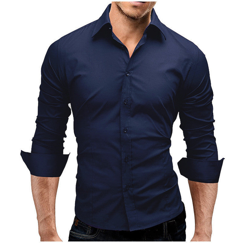 Slim-fit formeel overhemd - Premium Overhemden from My Store - Just €25.01! Shop now at KIYOO Royal Brand