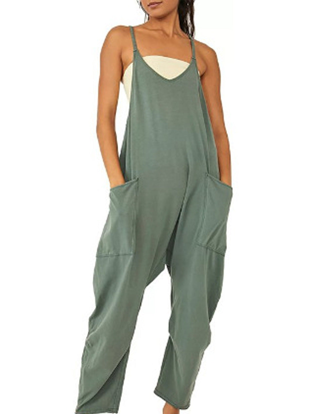 Long Pant Romper Jumpsuit With Pockets Zipper - Premium jumpsuit from My Store - Just €32.16! Shop now at KIYOO Royal Brand