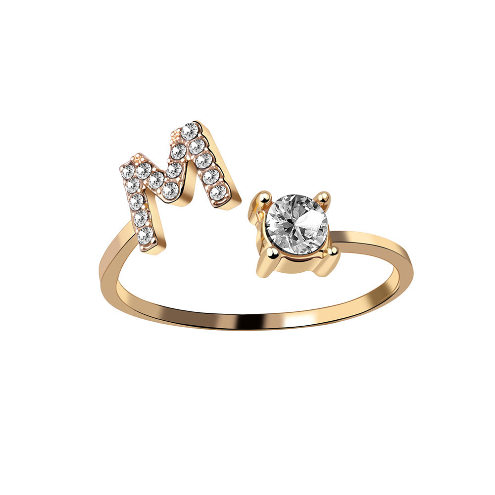 verstelbare 26 beginletter ring voor vrouwen - Premium dames sieraden from KIYOO Royal Brand - Just €13.70! Shop now at KIYOO Royal Brand