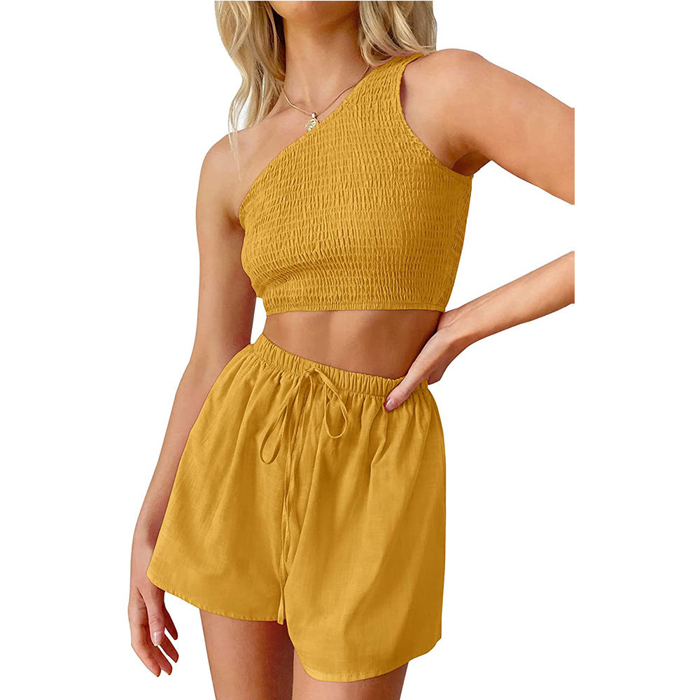 Midriff-baring Top Shorts Beach Two-piece Suit - Premium jumpsuit from My Store - Just €39.88! Shop now at KIYOO Royal Brand