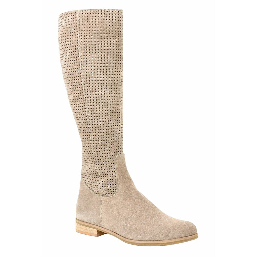 Oversized Round Head Perforated Suede Boots - Premium Dames laarzen from My Store - Just €85.18! Shop now at KIYOO Royal Brand