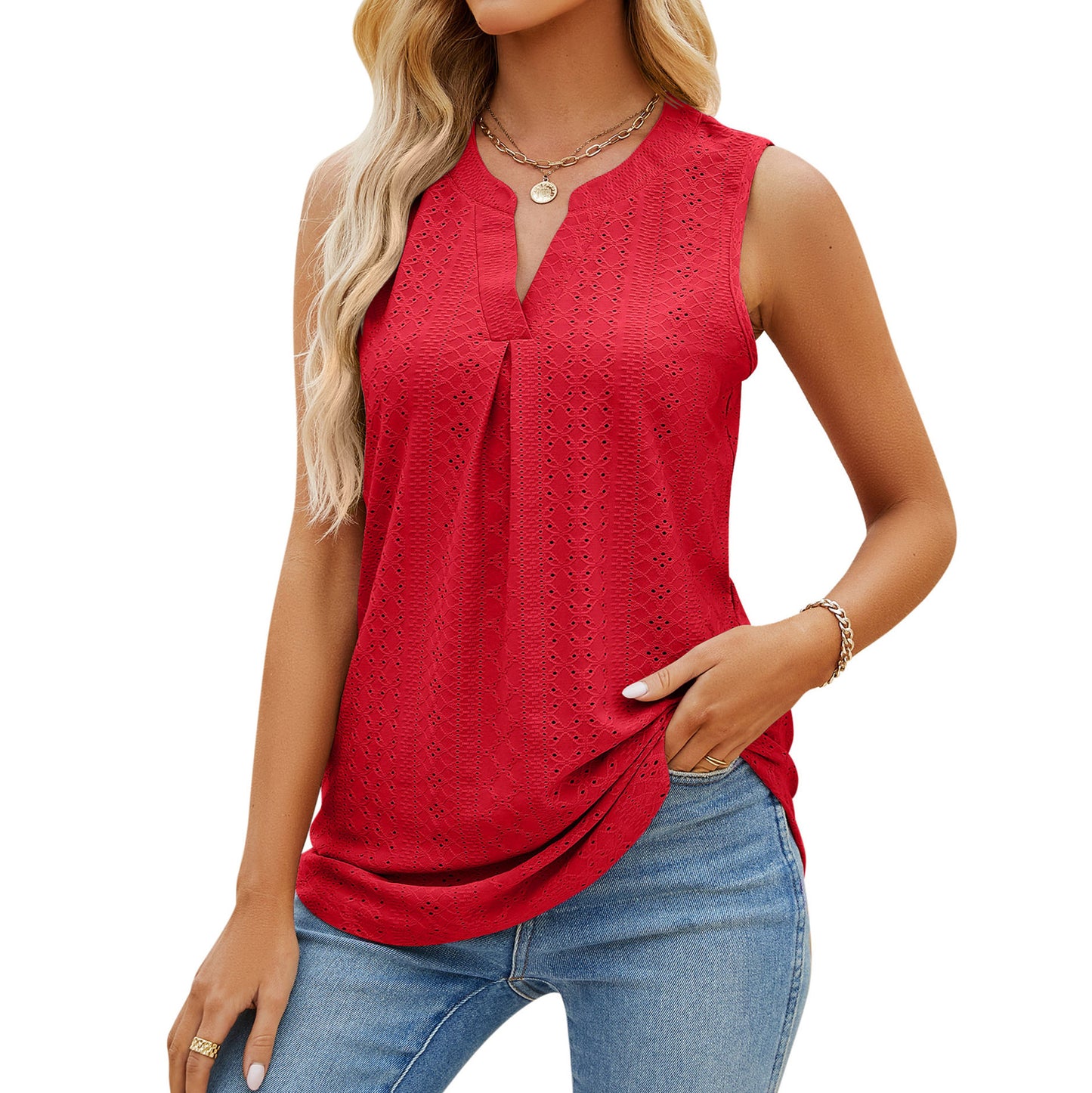 Summer Hole V Neck Slim Fit Tank Tops