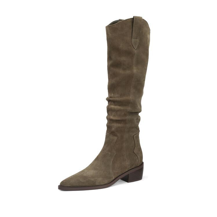 Over Best-selling V Cut Knee-high Boots Chunky Heel New Autumn And Winter - Premium Dames laarzen from My Store - Just €47.01! Shop now at KIYOO Royal Brand