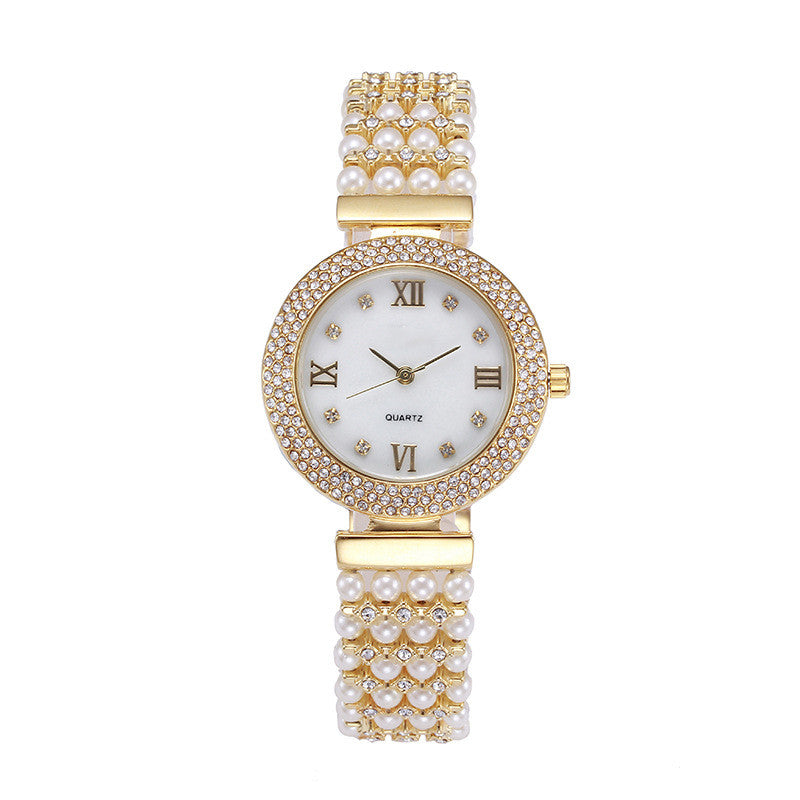 Women's Fashion Pearl Quartz Watch With Diamonds - Premium Dames Horloges from My Store - Just €52.85! Shop now at KIYOO Royal Brand