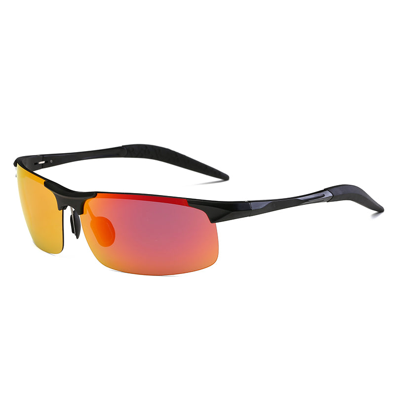 Men's Aluminum Magnesium Half Frame Cycling Polarized Sunglasses