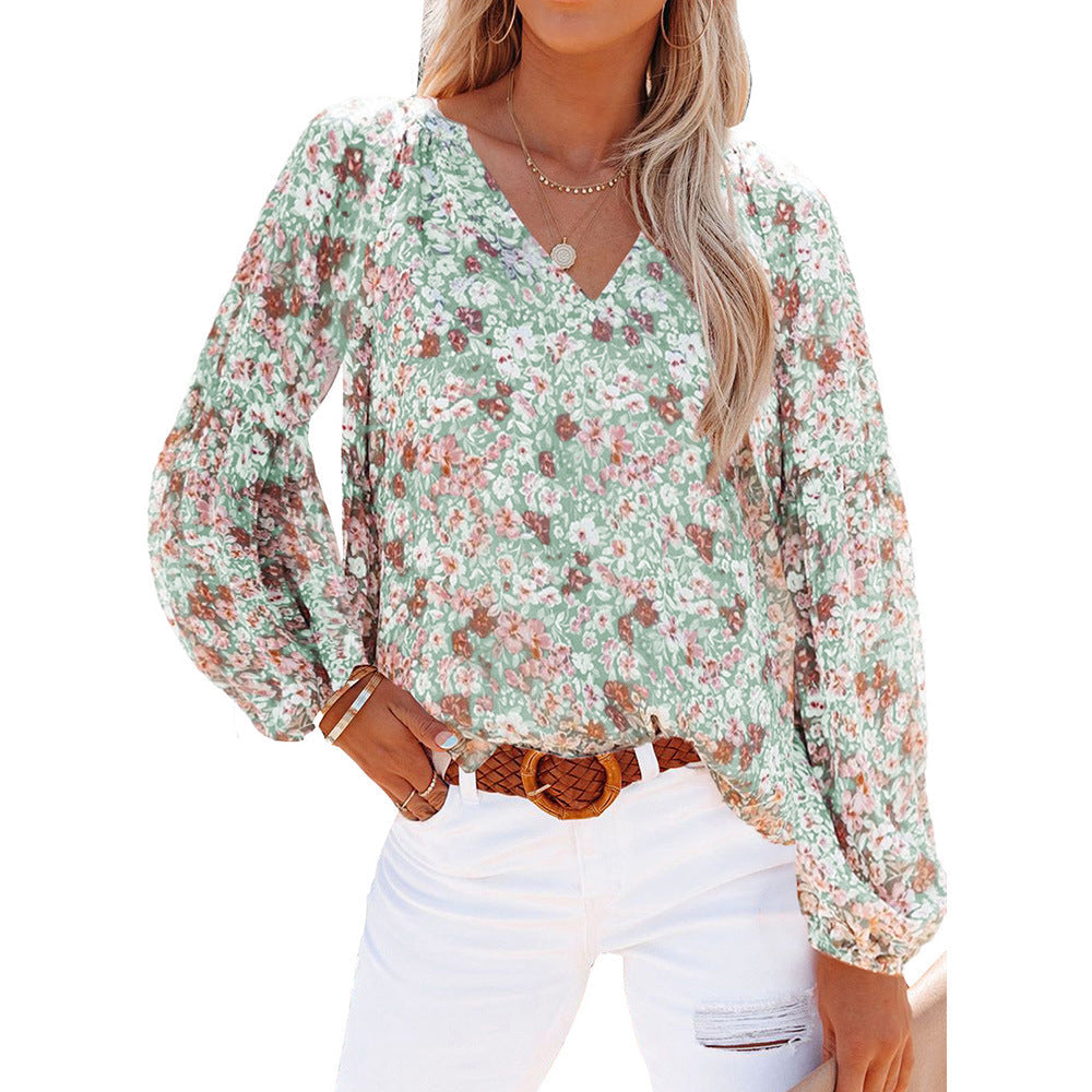 chiffon-overhemd met bloemenprint - Premium topjes/shirt from My Store - Just €46.02! Shop now at KIYOO Royal Brand