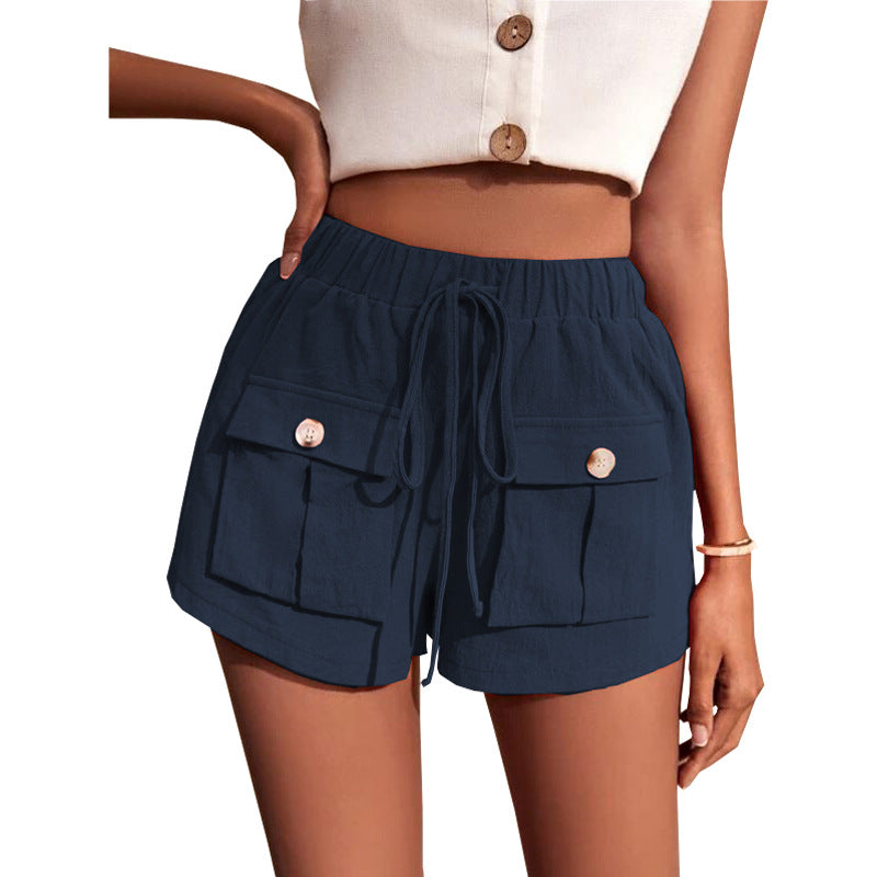 Casual Cargo Shorts With Pocket Loose Drawstring Pants Summer Women - Premium dames broeken from My Store - Just €48.69! Shop now at KIYOO Royal Brand