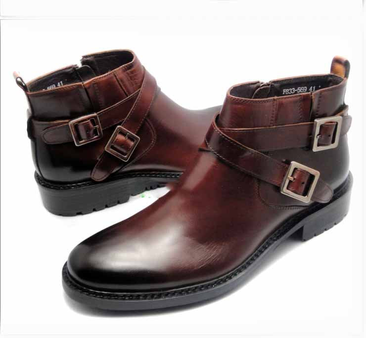 Men's British Buckle High-top Leather Shoes - Premium Boots from My Store - Just €229.85! Shop now at KIYOO Royal Brand