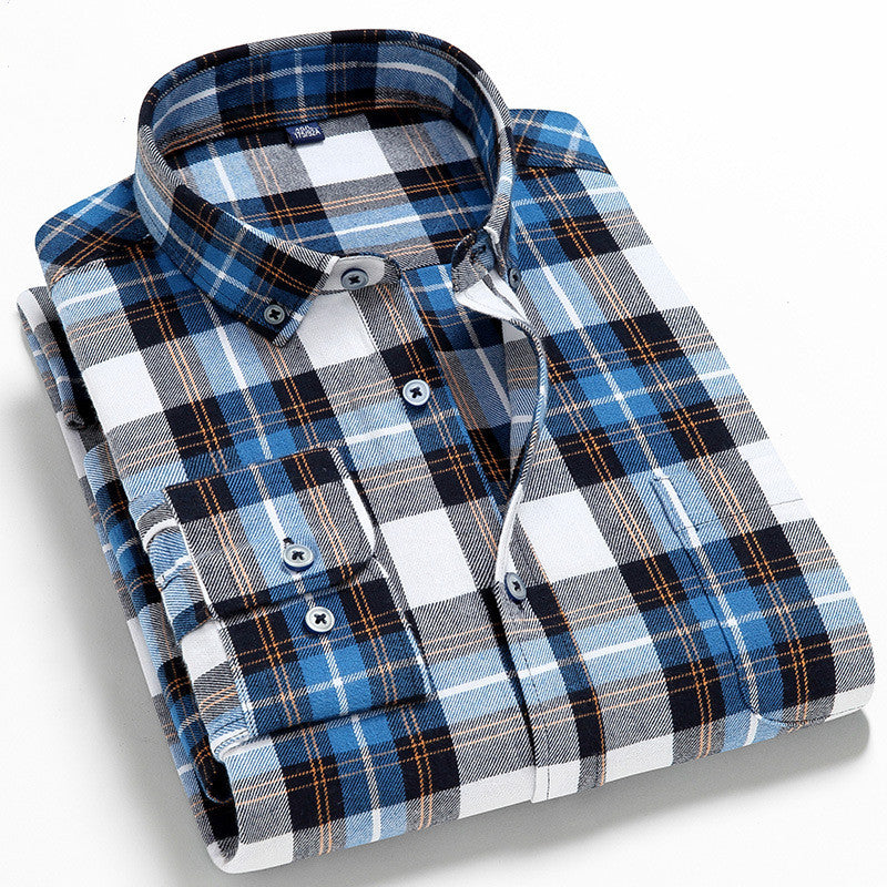 Casual All-match Plaid Long-sleeved Shirt Men - Premium Overhemden from My Store - Just €23.87! Shop now at KIYOO Royal Brand