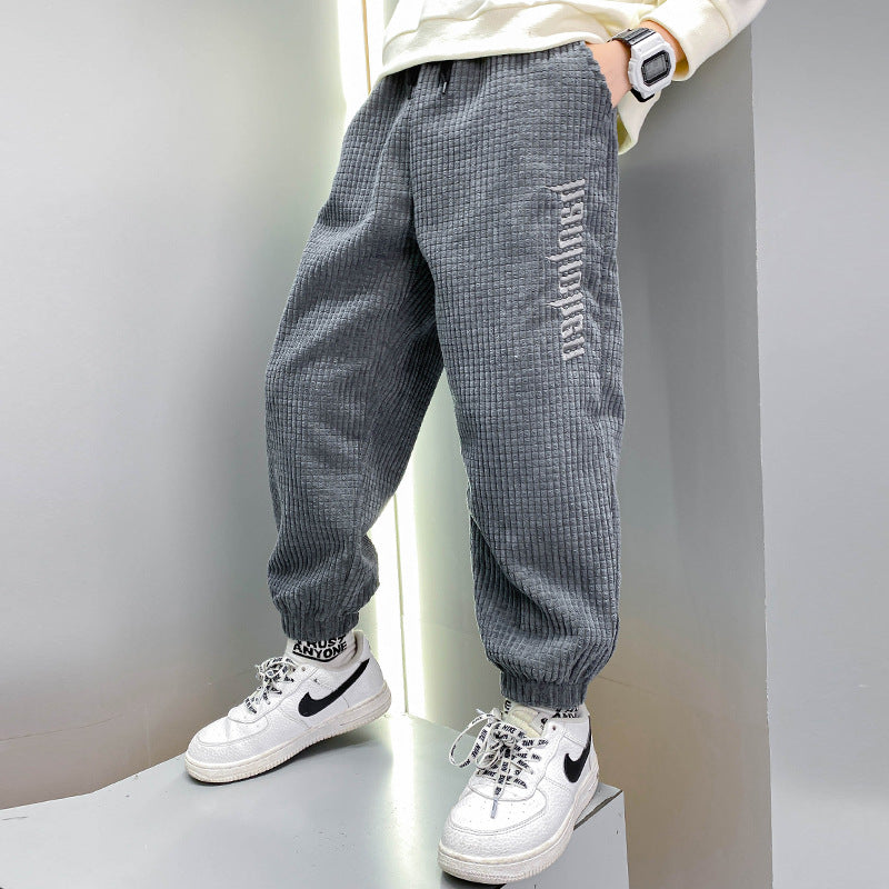 Boys' Casual Pants Thickened Plus Velvet Middle-aged Kids - Premium Jongens broeken from My Store - Just €35.19! Shop now at KIYOO Royal Brand