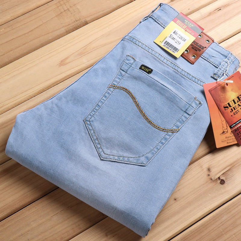 Men's Comfortable Elastic Straight Fit Jeans - Premium Jeans from My Store - Just €40.68! Shop now at KIYOO Royal Brand