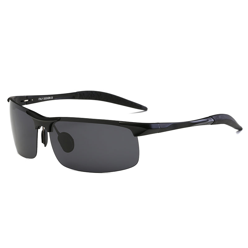 Men's Aluminum Magnesium Half Frame Cycling Polarized Sunglasses