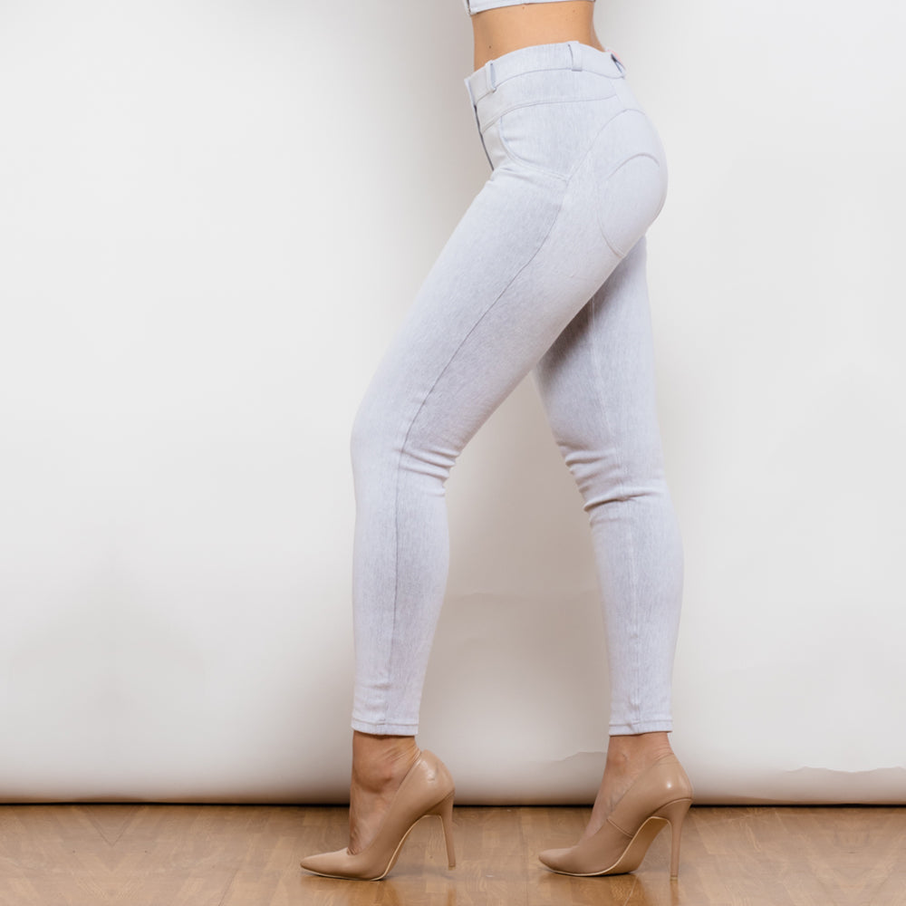 Shascullfites Melody White Jeans Middle Waist Jeggings Streetwear Denim Pencil Pants Woman High Elastic Stretch Jeans Female - Premium Dames Jeans from My Store - Just €67.89! Shop now at KIYOO Royal Brand