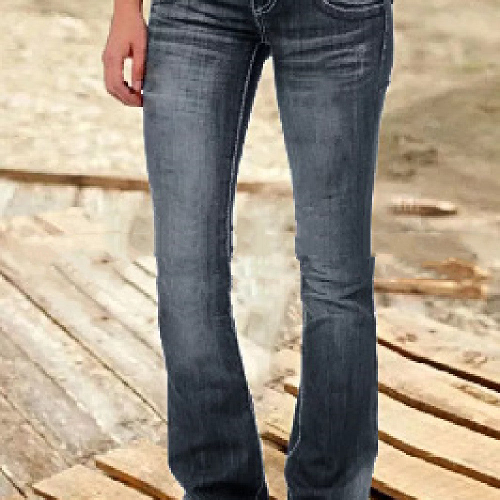 Women's Low Waist Flare Jeans - Premium Dames Jeans from My Store - Just €40.86! Shop now at KIYOO Royal Brand