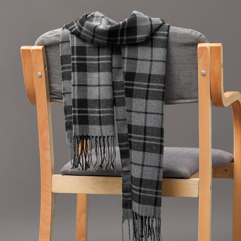 Cashmere Fringed Couple's Checked Scarf - Premium Sjaals & omslagdoeken from My Store - Just €17.95! Shop now at KIYOO Royal Brand