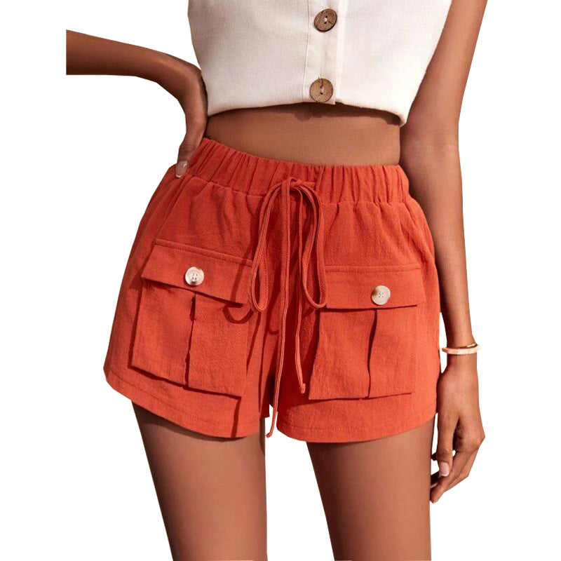 Casual Cargo Shorts With Pocket Loose Drawstring Pants Summer Women - Premium dames broeken from My Store - Just €48.69! Shop now at KIYOO Royal Brand