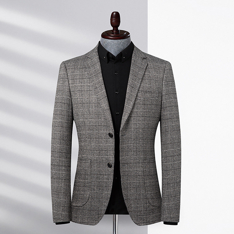 Plaid Suit Men Stretch Casual Slim Fit - Premium Pakken & Stropdassen from My Store - Just €84.45! Shop now at KIYOO Royal Brand