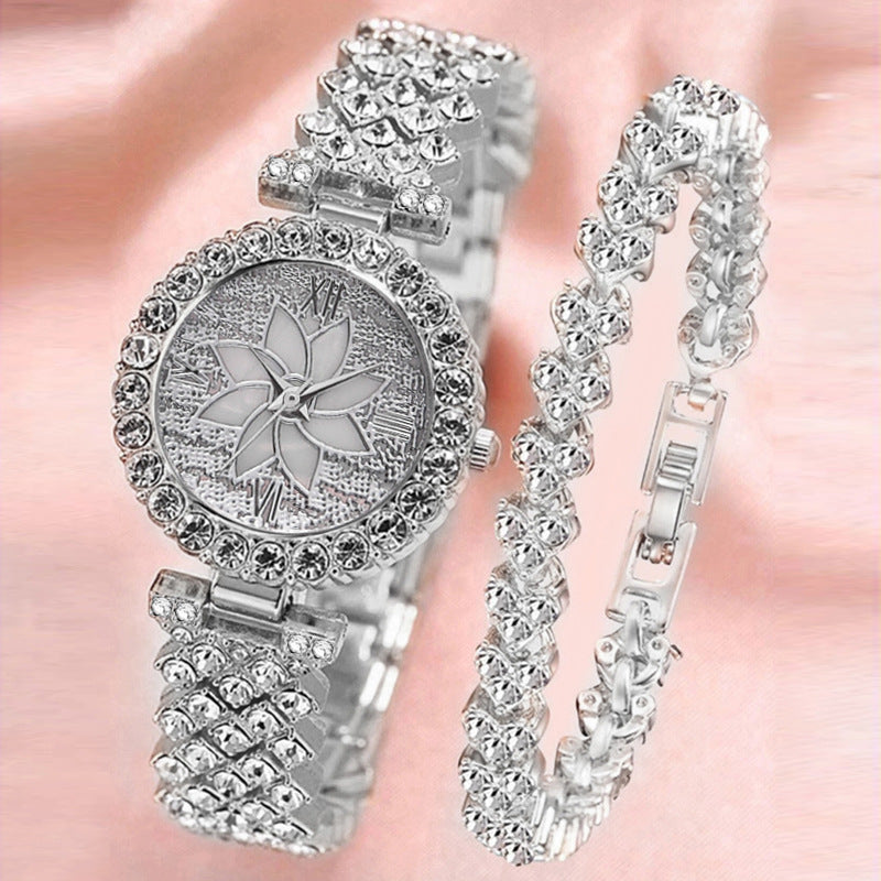 Diamond-embedded Starry Sky Flower Disk Bracelet Watch Women's Suit - Premium Dames Horloges from My Store - Just €18.94! Shop now at KIYOO Royal Brand