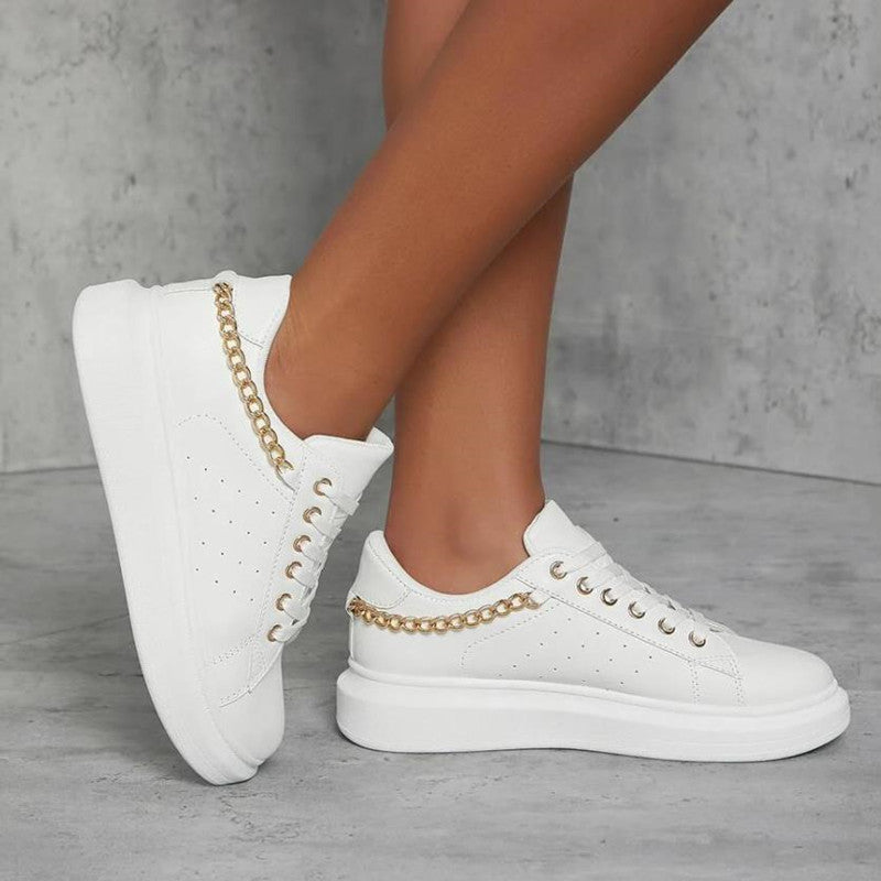 Women's Thick Sole Metal Chain Casual Sports Sneakers - Premium Dames sportschoenen from My Store - Just €39.42! Shop now at KIYOO Royal Brand