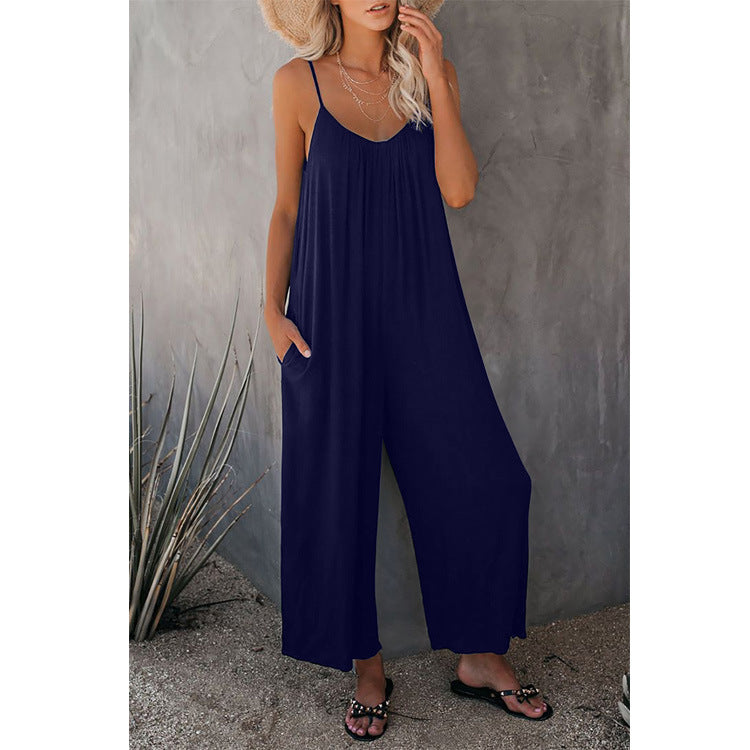 Romper Jumpsuit With Pockets Long Pant - Premium jumpsuit from My Store - Just €33.86! Shop now at KIYOO Royal Brand