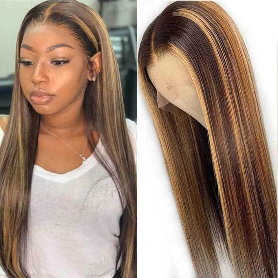 Front Lace Piano Pick Dyeing 4 27T Human Hair Headgear Wig - Premium Pruiken/Waves from My Store - Just €107.54! Shop now at KIYOO Royal Brand