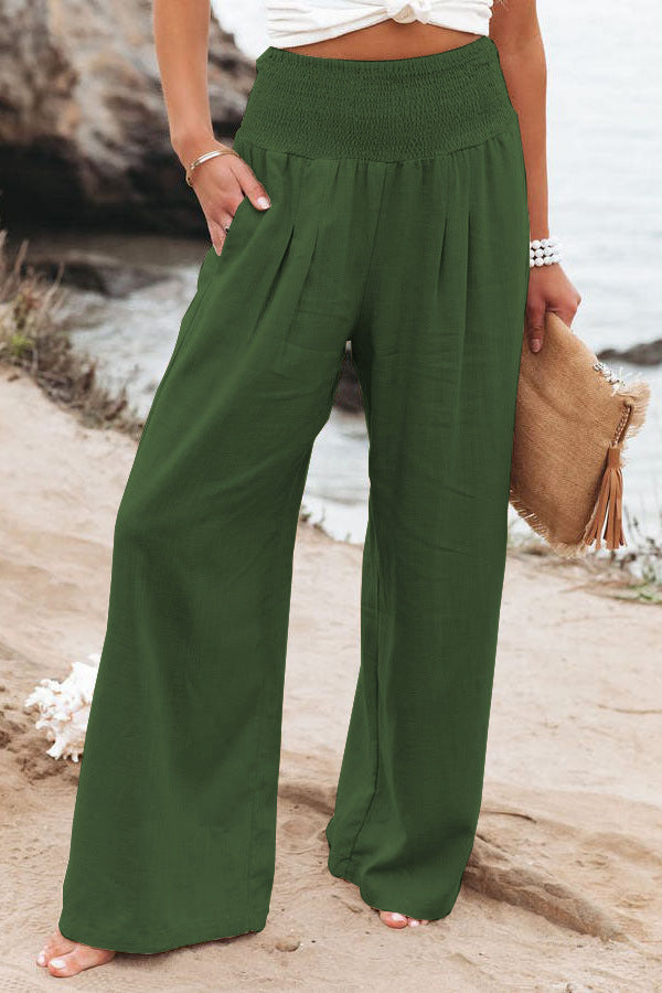 Women's Pants Casual Wide Leg Cotton Linen Loose Trousers - Premium dames broeken from My Store - Just €26.78! Shop now at KIYOO Royal Brand