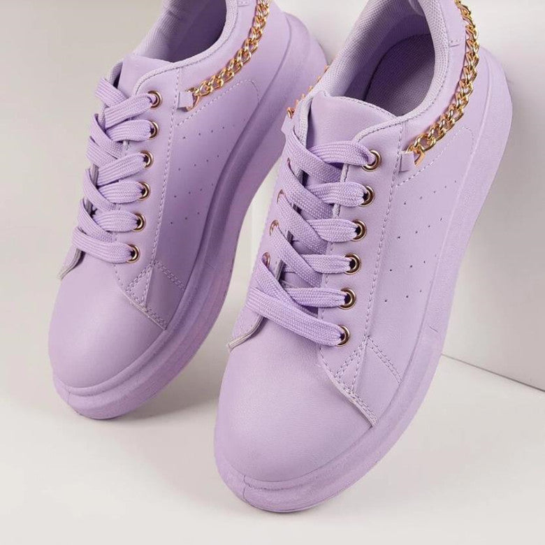 Women's Thick Sole Metal Chain Casual Sports Sneakers - Premium Dames sportschoenen from My Store - Just €39.42! Shop now at KIYOO Royal Brand