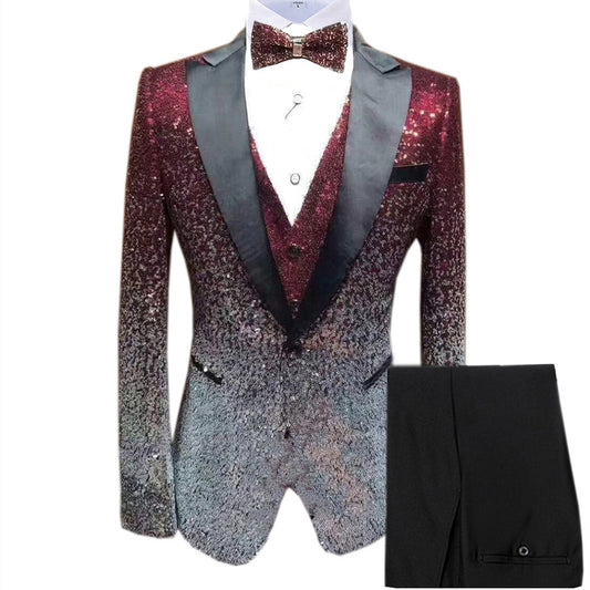 Three-piece Stage Suit For Men - Premium Pakken & Stropdassen from My Store - Just €330.36! Shop now at KIYOO Royal Brand