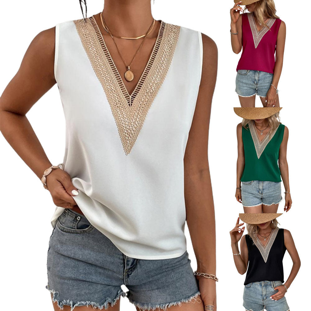 Sleeveless women's vest with V-neck