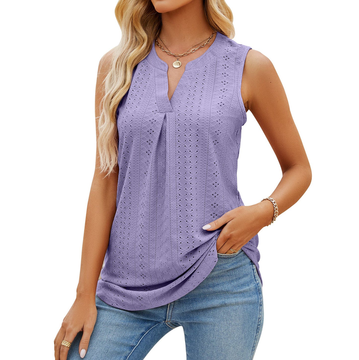 Summer Hole V Neck Slim Fit Tank Tops