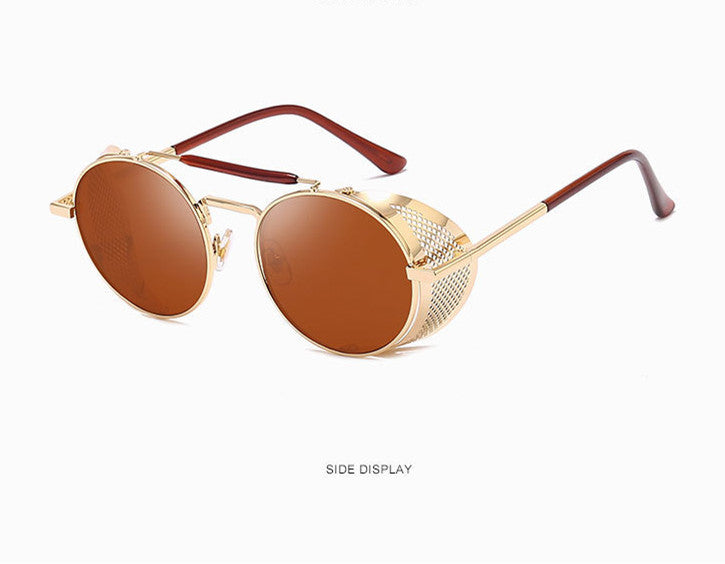 European And American New Steampunk Glasses Retro Color Film Reflective Aviator Sunglasses - Premium Zonnebrillen from My Store - Just €27.73! Shop now at KIYOO Royal Brand