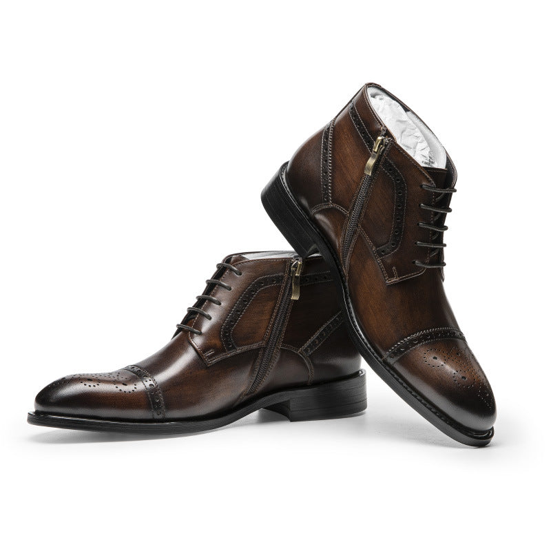 Men's Business Suit Leather  Boots - Premium Boots from My Store - Just €273.49! Shop now at KIYOO Royal Brand